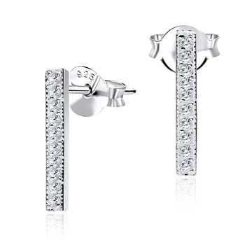 Sparkling CZ Silver Stud Earring STS-2033